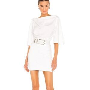 IRO Palmero Slouchy Ruched Tshirt Dress White Small S
